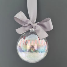 Load image into Gallery viewer, Customised Bauble filled with Snow
