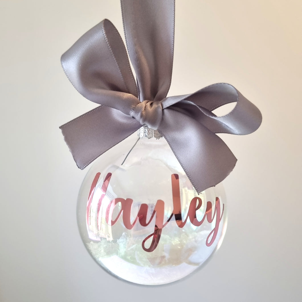 Personalised Iridescent Glass Bauble