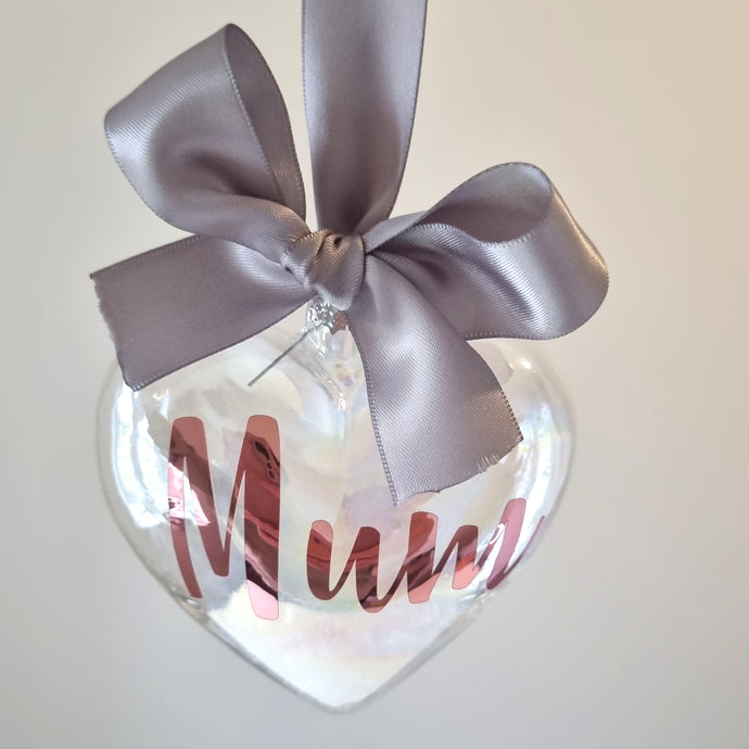 Heart shaped Personalised Christmas Bauble
