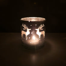 Load image into Gallery viewer, Reindeer Tea Light Holder Glowing

