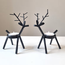 Load image into Gallery viewer, Silhouette Reindeer Christmas Candle Holders
