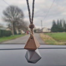 Load image into Gallery viewer, Silver Car Diffuser Hanging in Car
